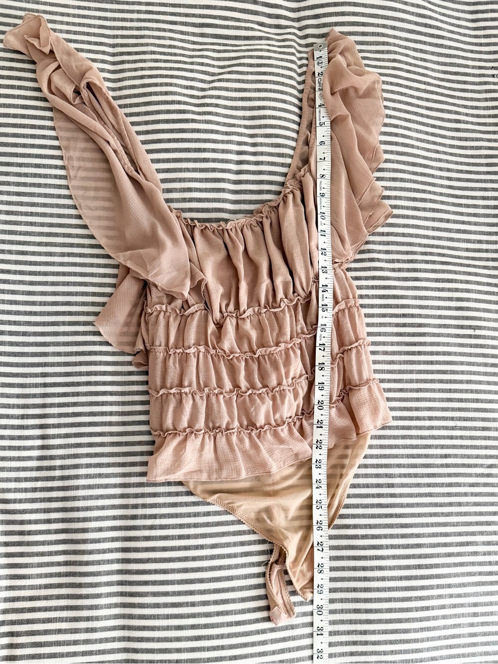 Free People Juliet Dusty Rose Ruffled Bodysuit - Picture 5 of 8